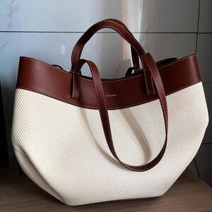 Polène Canvas Tote – Minimalist Elegance in Natural & Brown